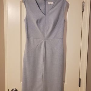 Pale Blue Calvin Klein Midi Dress, Size 8